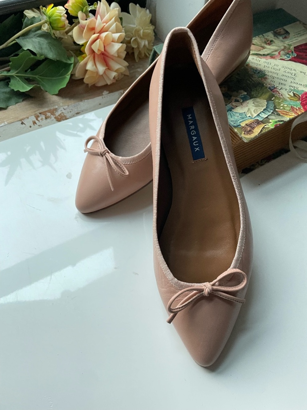 Margaux The Pointe Ballet Flats in Rose Nappa